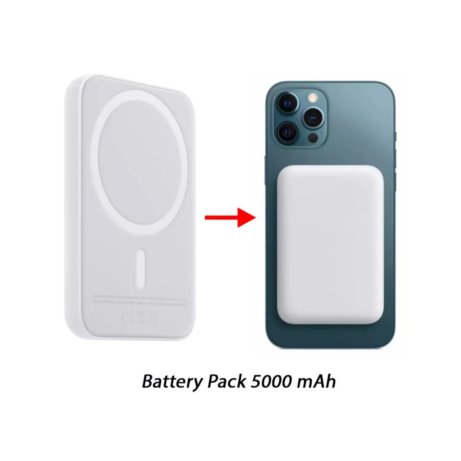 Cargador Portátil MagSafe para iPhone de 5,000 mAh en Lima - vista lateral