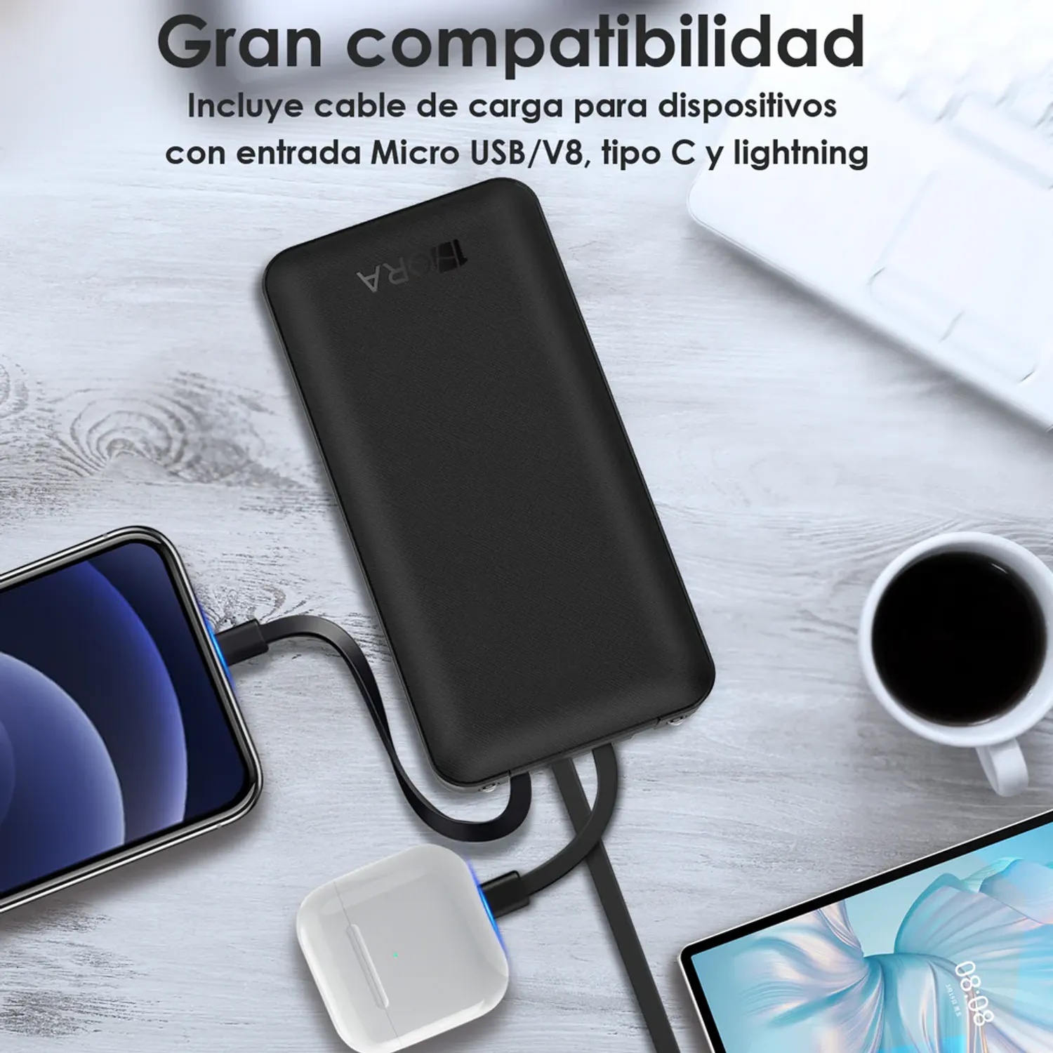 Bateria portatil power bank de 20,000 mAh - Multiples salidas. en Lima - detalle