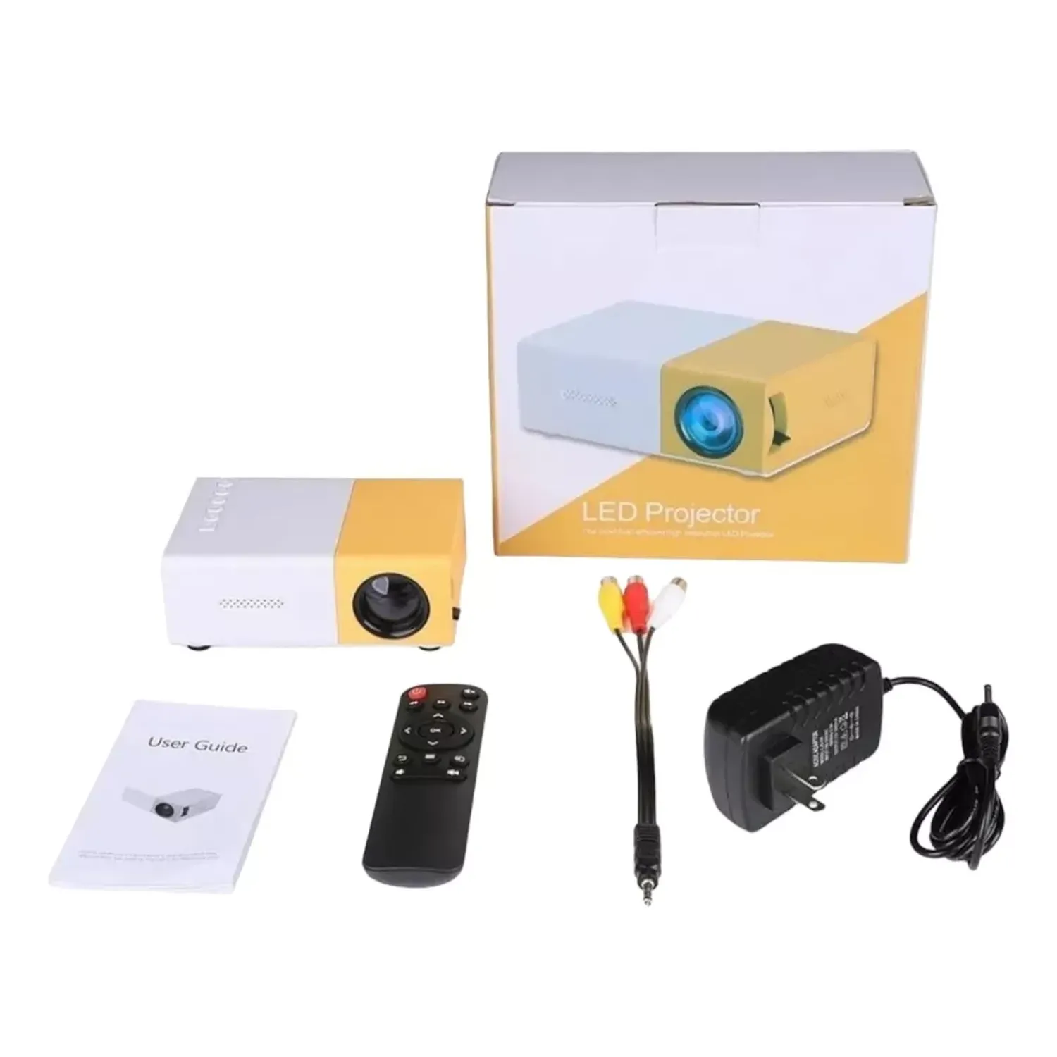 Proyector portatil multimedia led FHD + control remoto en Lima - vista lateral