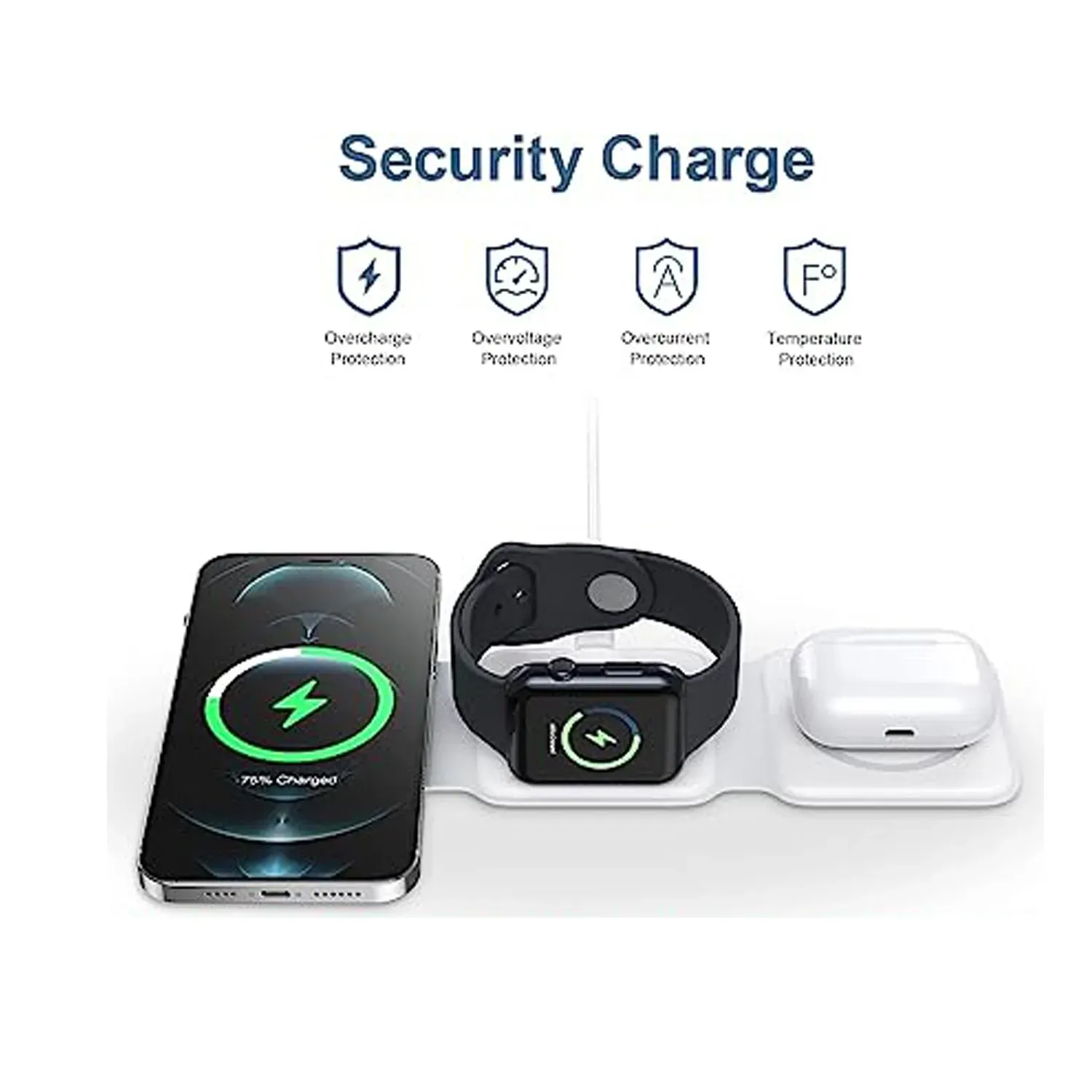 Cargador 3 en 1 inalámbrico Magsafe para iPhone, iWatch y Airpods en Lima - detalle