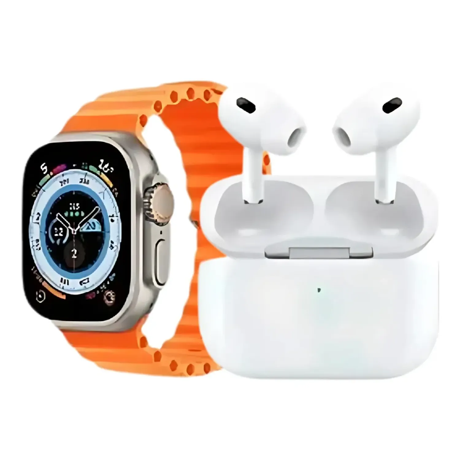 Pack 8 en 1 - audífonos + iwatch + cargador + Batería y cable de carga en Lima - vista trasera