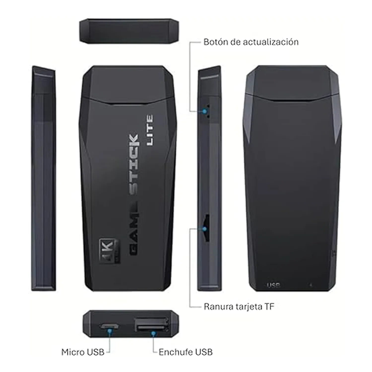 Mega Pack Gamer - Proyector con control + Game Stick + 2 Controles en Lima - vista trasera