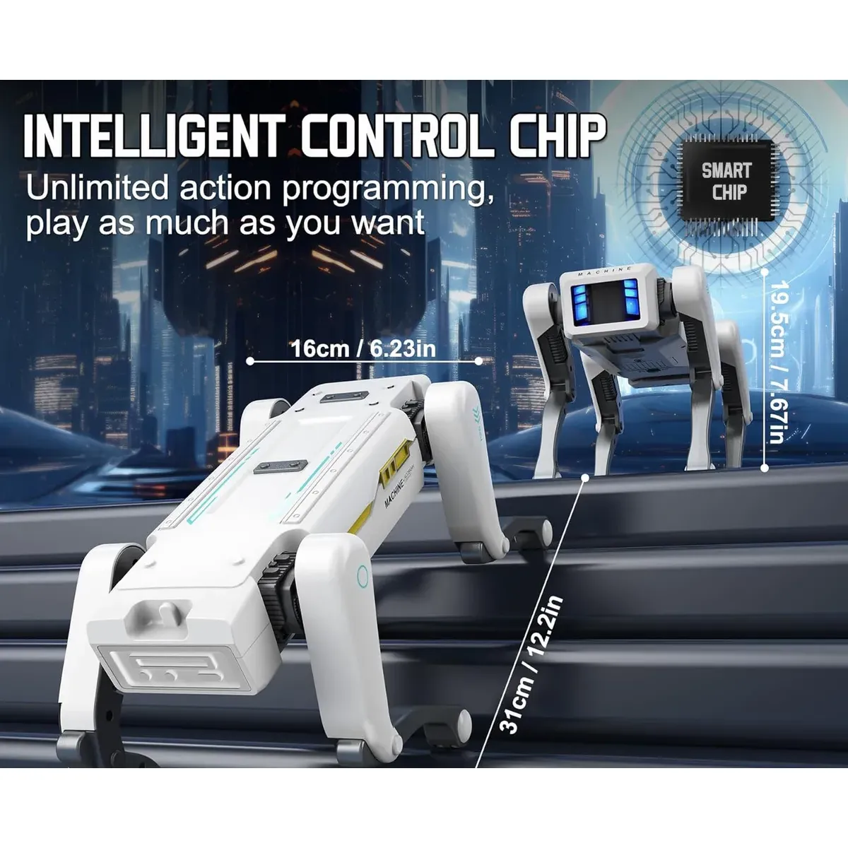 Perro robot Inteligente con múltiples acciones en Lima - vista trasera